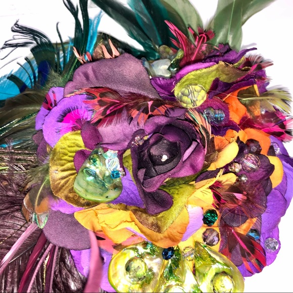 Handmade ladies fascinator peacock color STUNNING main image 5